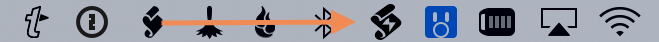 Screenshot of the FastScripts icon in the Mac menu bar